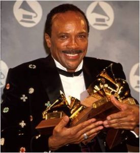 Quincy Jones with Grammys